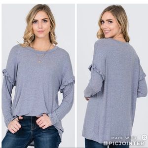 Ruffle sleeve tee